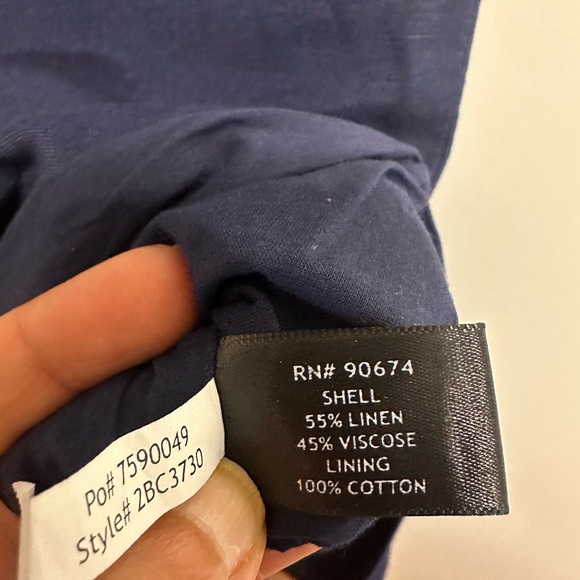 Boston Proper Navy Wide-Leg Trousers - Picture 5 of 11